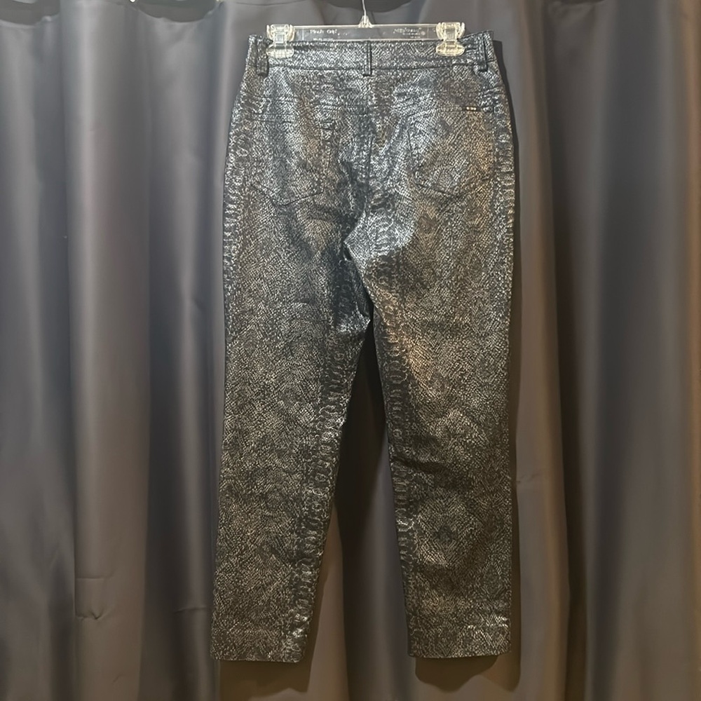 Metallic Dark Blue Tapered Jeans